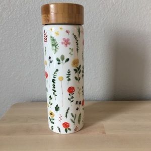 Floral Canister with Bamboo Lid